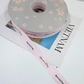 Pink ribbed ribbon with Special Day print for elegant flower and gift gift wrapping - Special Day / 1.5cm x 50 Yards / Soft Pink