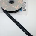 Elegant black grosgrain ribbon with white 'Special Day' print for floral gift wrapping - Special Day / 1.5cm x 50 Yards / Mysterious Black