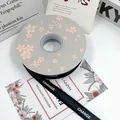 Elegant black frayed edge ribbed ribbon with white CHANGE print for bouquet wrapping - 1.5cm x 20 Yards / Black with White Letters