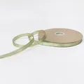 Elegant 1cm light green satin ribbon with gold edges on a cardboard spool for DIY crafts - 1.0cm * 100 Yards / Matcha Green (Gold Edge)