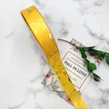 2.5cm wide yellow satin ribbon with gold marble crackle pattern for elegant gift wrapping - 2.5cm*25 Yards / Turmeric