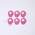 Pink wavy edge flower stickers set, single size 4.6cm x 3.8cm, Mother's Day decor - Set of 6 / Rose Red Flower