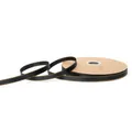 High-quality 1cm black satin ribbon featuring elegant gold edge stitching on a cardboard spool - 1.0cm * 100 Yards / Black (Gold Trim)