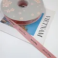 Elegant pink grosgrain ribbon roll with Special Day print for flower and gift wrapping - Special Day / 1.5cm x 50 Yards / Lotus root pink