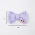 Fiocco in pelle viola con ricamo a ciliegia, misura 7 cm x 5 cm - 5 Pezzi / Viola / 7x5cm