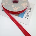 Red grosgrain ribbon with white Special Day print for elegant gift packaging and floral crafts - Special Day / 1.5cm x 50 Yards / Burgundy