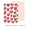 Carta da imballaggio per fiori con cuori romantici in rosa e rosso, fogli 38x52cm per regali - 10 Pezzi/Confezione (38*52cm) / Rosso Romantico