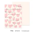 Pink heart pattern floral wrapping paper for Valentine's Day bouquet packaging - 10 Pieces/Pack (38*52cm) / Pink