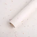 Handmade white wrapping paper with dried flower petals and embossed texture detail - 50x44cm (Pack of 5) / Saffron Paper White