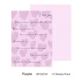 Purple heart-patterned flower wrapping paper for romantic Valentine gifts, 10 sheets - 10 Pieces/Pack (38*52cm) / Purple
