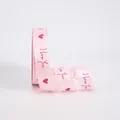Pink satin ribbon with red heart and I Love You prints for Valentines gift wrapping. - Ribbon - Pink (2.5cm x 20 Yards)