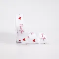 White satin ribbon with red hearts and I love you text for romantic gift wrapping - Ribbon - Off-White (2.5cm x 20 Yards)
