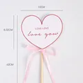 Heart shaped bouquet message card with pink ribbon for Valentine's Day decor - Heart-Shaped Message Insert Card / 10*8.32*42cm (10 Pcs/Pack) / White