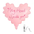 Pink heart-shaped balloon with wavy edges and free silver ribbon for decoration - Balloons - Pink (20 Pcs/Pack)
