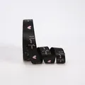 Black satin gift ribbon with pink I Love You text and heart pattern for packaging - Black & Pink Ribbon (2.5cm * 20 Yards); See Details