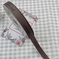 Brown grosgrain ribbon with serendipity cursive print for gift and flower wrapping décor - Serendipity / 1.5cm x 50 Yards / Grey Brown