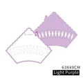 Elegant light purple butterfly scalloped edge flower bouquet wrapping sheet, 63x49cm size - Sharp Corner Style / Pack of 5 / Purple