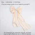 Elegant champagne pearlescent chiffon ribbon bow for DIY floral bouquet decoration - 2 Pieces/Pack (20cmx1.2m) / Light Champagne