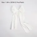 Elegant white pearlescent sheer fabric ribbon bow for DIY floral bouquet decor. - 2 Pieces/Pack (20cmx1.2m) / Pearl White