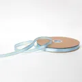 1cm light blue satin ribbon with golden stitched edges for bouquet gift wrapping - 1.0cm * 100 Yards / Sky Blue (Gold Edge)