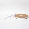 1cm white satin ribbon with silver metallic edge for gift and floral bouquet packaging - 1.0cm * 100 Yards / Porcelain White (Silver Edge)