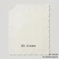 Napperon en papier dentelle rectangulaire crème pour emballage floral, 39x50 cm, 12 feuilles - Rectangulaire / 12 Feuilles / Crème