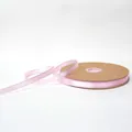 1cm pink satin ribbon with metallic silver edge for gift wrapping and floral arrangements - 1.0cm * 100 Yards / Pearl Pink (Silver Edge)