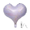 Globo romántico de papel de aluminio morado en forma de corazón con fuegos artificiales - Juego de 20 Piezas / Púrpura