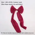Burgundy shimmering pearl chiffon fabric ribbon bow for DIY floral bouquet decoration - 2 Pieces/Pack (20cmx1.2m) / Burgundy