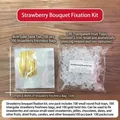 Professional DIY strawberry bouquet material kit including trays, bags, and gold ties - Strawberry Holder / 100pcs Pack