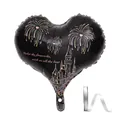 Globo de papel de aluminio negro en forma de corazón con fuegos artificiales - Juego de 20 Piezas / Negro