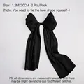 Handmade large black pearlescent gauze fabric bow for DIY flower bouquet decoration - 2 Pieces/Pack (20cmx1.2m) / Black