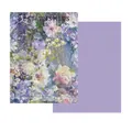 Purple oil painting style floral wrapping paper for flower bouquets and gift DIY - Style B (Purple Floral) / 34*50CM (10 Sheets/Pack)