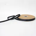 Premium 1cm black satin ribbon with silver stitched edges for gift wrapping on a spool - 1.0cm * 100 Yards / Black (Silver Trim)