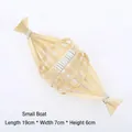 Handmade natural woven bamboo boat shaped ornament for DIY crafts and home hanging decor - Origami Boat / 19*7*6cm / Original Color
