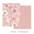 Sicilian oil painting style pink floral wrapping paper for flower bouquet gift DIY - Style C (Pink Romantic) / 34*50CM (10 Sheets/Pack)