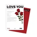 Rose floral wrapping paper with 'Love You' print for Valentine's Day DIY bouquets - Style A / 10 Sheets Set