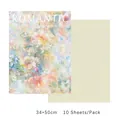 Elegant oil painting style floral wrapping paper for gift bouquets 10 sheets 34x50cm - Style D (Fresh Yellow-Green) / 34*50CM (10 Sheets/Pack)
