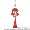 Red Chinese New Year snake sachet hanging ornament with embroidery and long tassel - Snake Shape / Single Piece / Red Snake