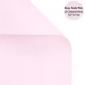 Carta da imballaggio floreale rosa cipria impermeabile 20 fogli 50x52cm per bouquet fai da te - 50*52cm (20 Fogli/Confezione) / Gray nude powder