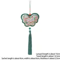 Traditional Chinese butterfly sachet pendant with elegant embroidery and silk tassel - Butterfly Design / Single Piece / Blue-green Butterfly