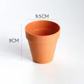 Mini terracotta colored plastic flower pot with 9.5cm diameter - Small (9.5x9cm)