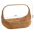 Hand-woven wicker storage basket with handle, size 38x22x26 cm, natural brown finish - Handheld Basket / 38x22x26cm