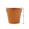 Petit pot de fleurs en plastique couleur terre cuite, diamètre 7 cm et hauteur 6 cm - Mini (7x6cm)