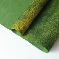 Papel de regalo verde para flores con textura de piedra y arrugas para diseño DIY. - 5 Piezas/Paquete (40x60cm) / Amarillo Ama el Verde