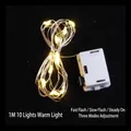 1M 10 LED warm white copper wire fairy lights with 3 modes - 1m Warm White LED String