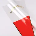 Transparent flower bouquet bag with gold trim and red panel detail - 30 Pieces/Pack (28x44cm) / Red