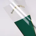 Gemini series transparent flower bouquet wrapping bag with dark green triangle design motif - 30 Pieces/Pack (28x44cm) / Dark Green