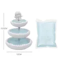 Elegant white three-tier angel fountain cake ornament with blue gel DIY pack, 15.5cm height - Wishing Angel Ornament / With Blue Gel