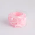 Elegant pink pearl ribbon on clear spool for wedding gift wrapping and floral decoration - 5 Yards/Roll / Pink